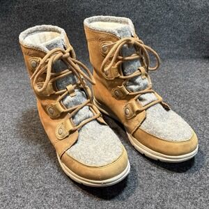 Sorel Explorer Joan Felt Boots Women's Size 9.5 Camel Brown $140